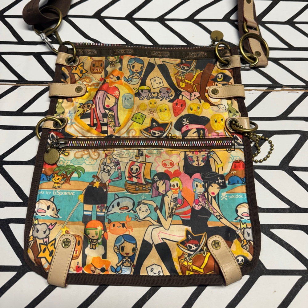 LESPORTSAC X Tokidoki Pirate Crossbody Fold Over Bag- Y2K